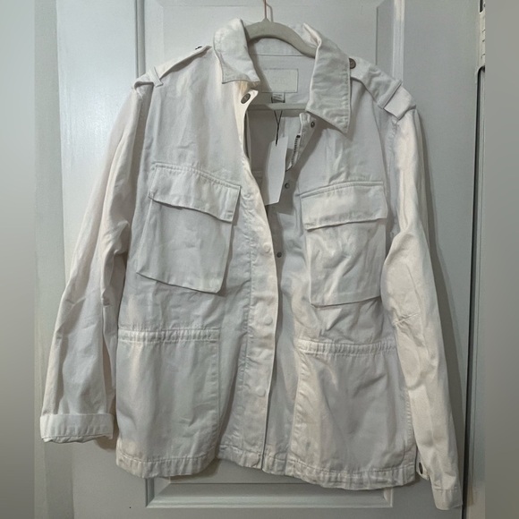 Nwt- TRF DENIM POCKET JACKET - Oyster-white-XS/S - Picture 4 of 7